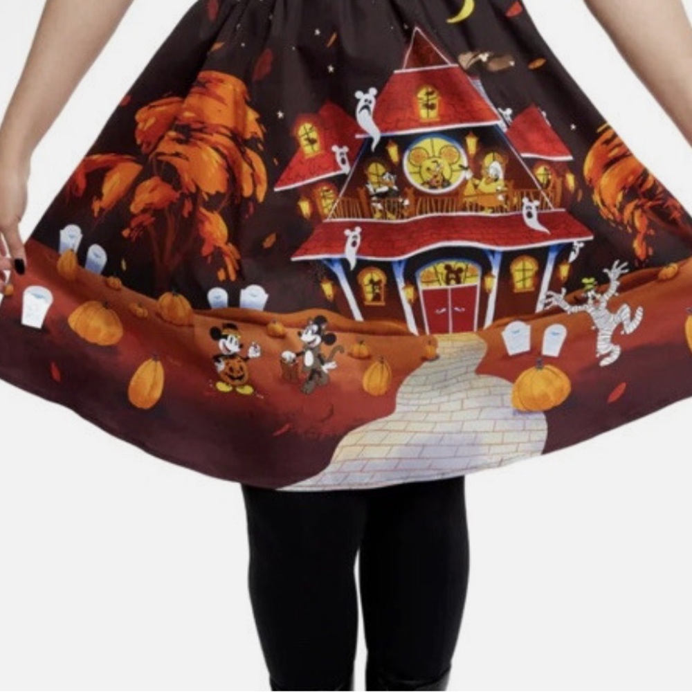 Disney Haunted House Stitch Shoppe by Loungefly Allison Dress with pin nwt